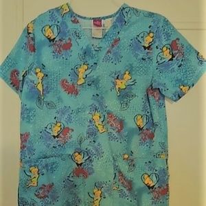 Tinkerbell Scrub Top Disney Scrub s Size Small
